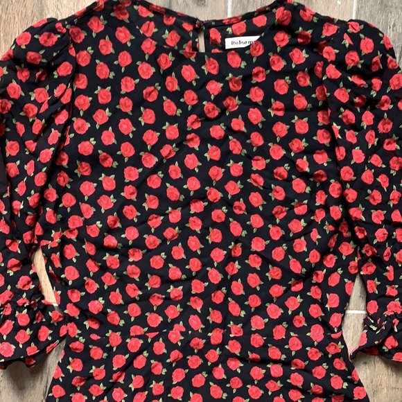 NEW Reformation Doutzen Mini Dress Cassandra Red Roses Size 12 - Picture 6 of 7